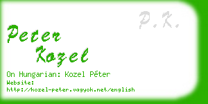 peter kozel business card